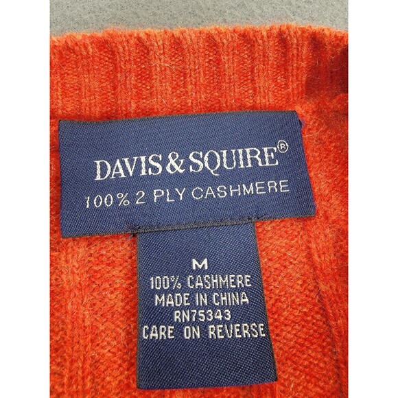 Davis & Squire Sweater Mens Medium Cashmere Crewneck 2 Ply Pullover Soft Knit - Picture 2 of 8